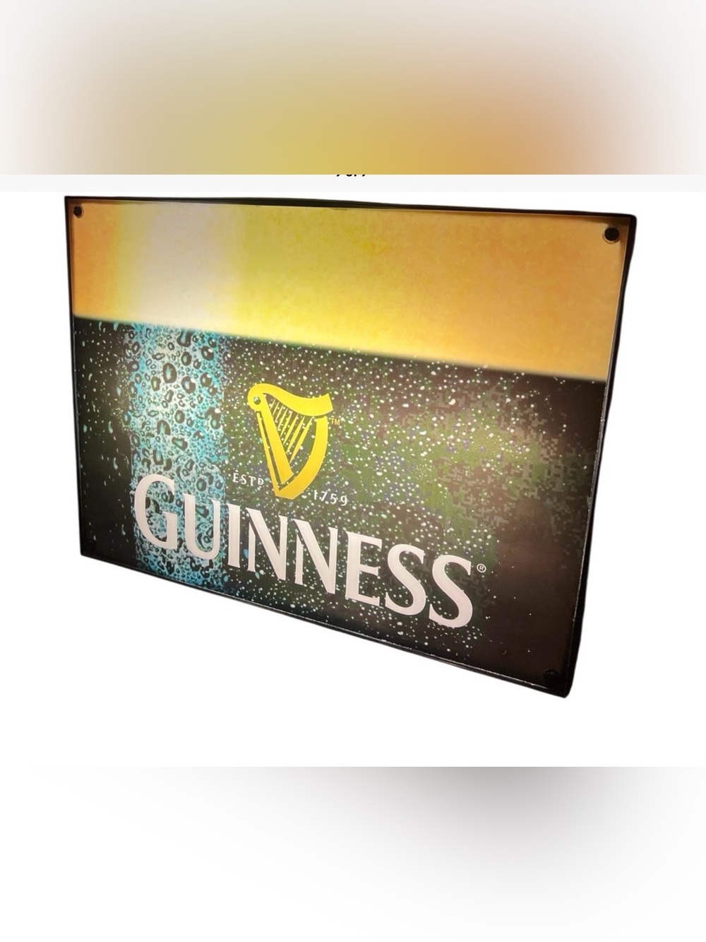 VINTAGE GUINNESS PINT BEER BAR NEON SIGN LIGHT BOX RARE NEW